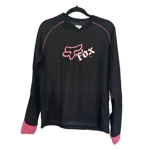 Fox Women's Long Sleeve Tee in Black and Pink